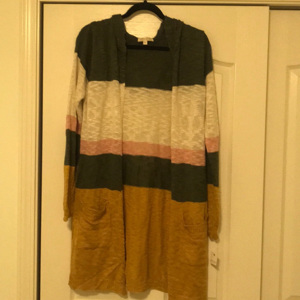 Multi-color striped cardigan